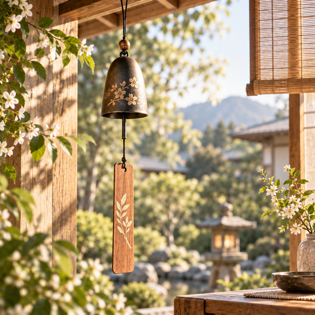 Mtlvoaken™ Kyoto Whisper Japanese-Inspired Wind Chime — Minimal Hanging Bell Porch & Home Décor