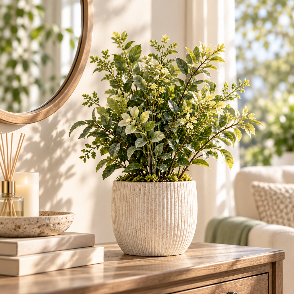 Mtlvoaken™ Atelier Grove Faux Tabletop Potted Plant — Lifelike Artificial Botanical Desk & Shelf Décor