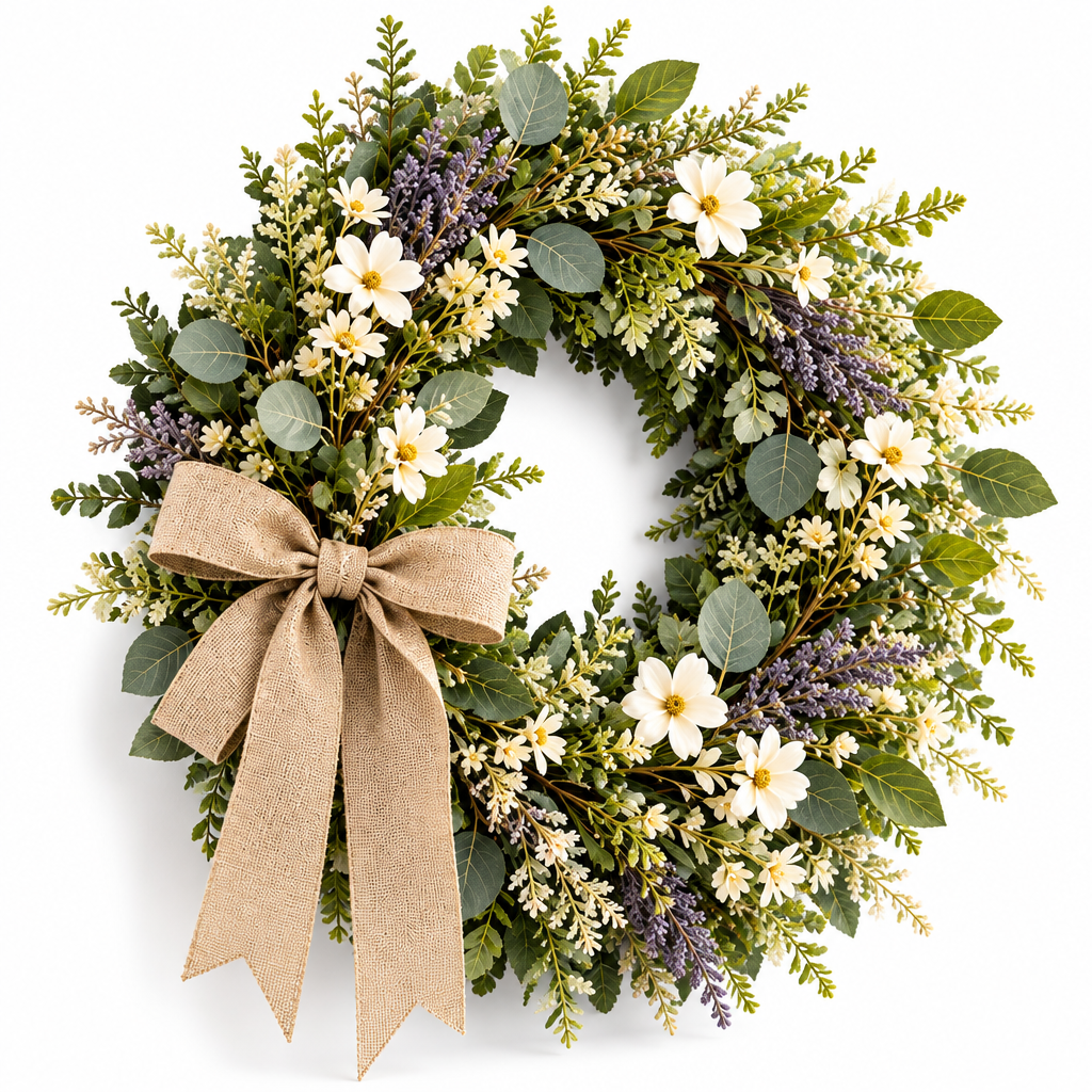 Mtlvoaken™ Turning Garden Seasonal Faux Wreath — Spring Hydrangea or Autumn Pumpkin Maple Leaf Door Décor
