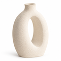 Mtlvoaken™ Maison Arc Resin Ceramic-Look Vase — Classic Sculptural Decorative Flower Vessel