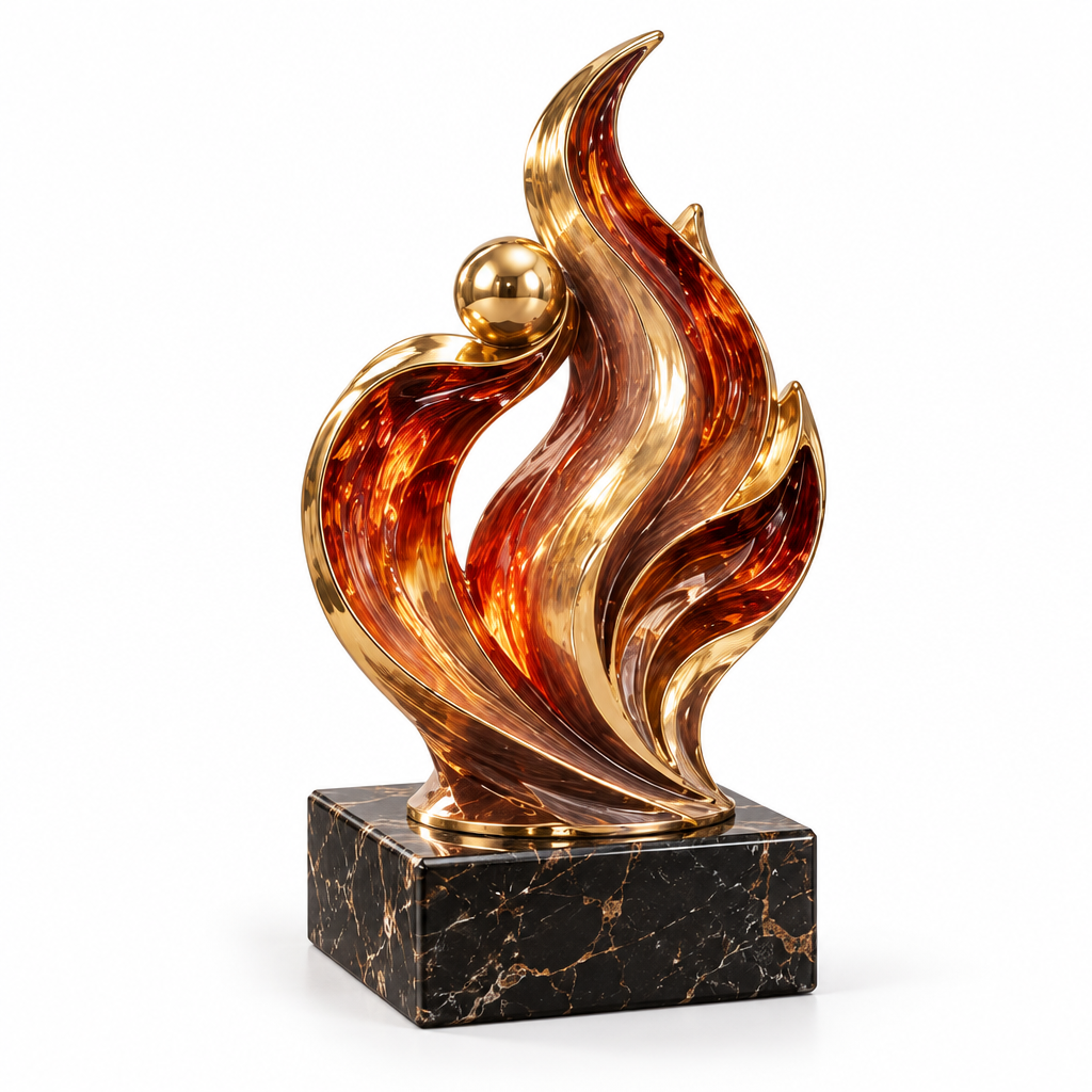 Mtlvoaken™ Elemental Zodiac Impression Sculpture — Earth Fire Water Air Celestial Decorative Object