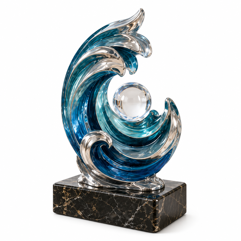 Mtlvoaken™ Elemental Zodiac Impression Sculpture — Earth Fire Water Air Celestial Decorative Object